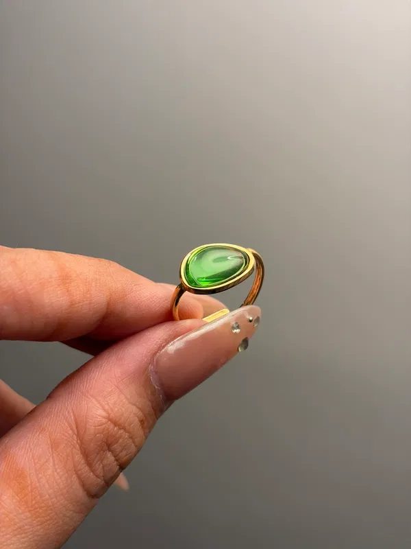 Mireille Green Stone Ring (Adjustable)