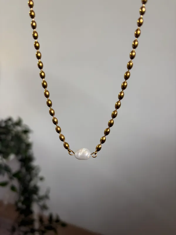 Pearl Drop Beaded Necklace