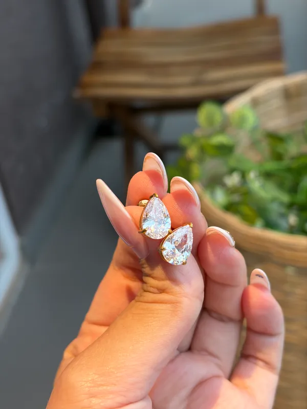Celeste Pear Studs