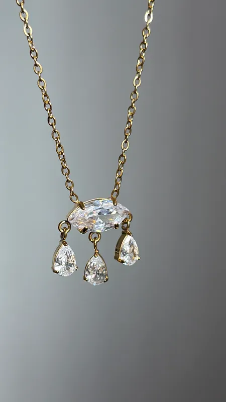 Marquise & Teardrop Charm Necklace