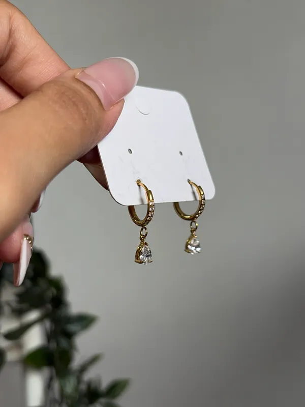 Pearl Drop Huggie Hoops