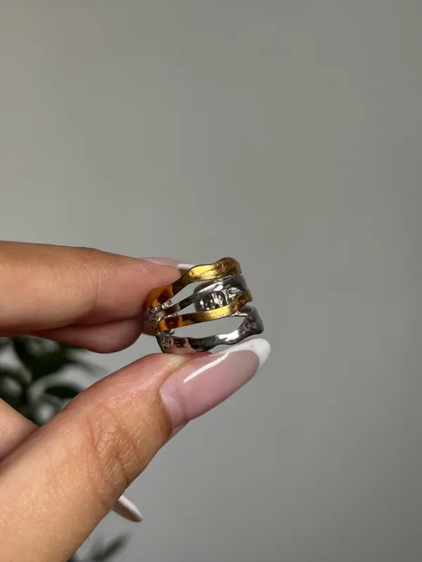 Mix metal Ring (Adjustable)