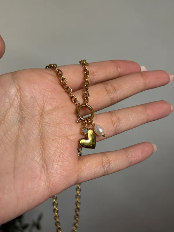 Amora Heart Pearl Necklace